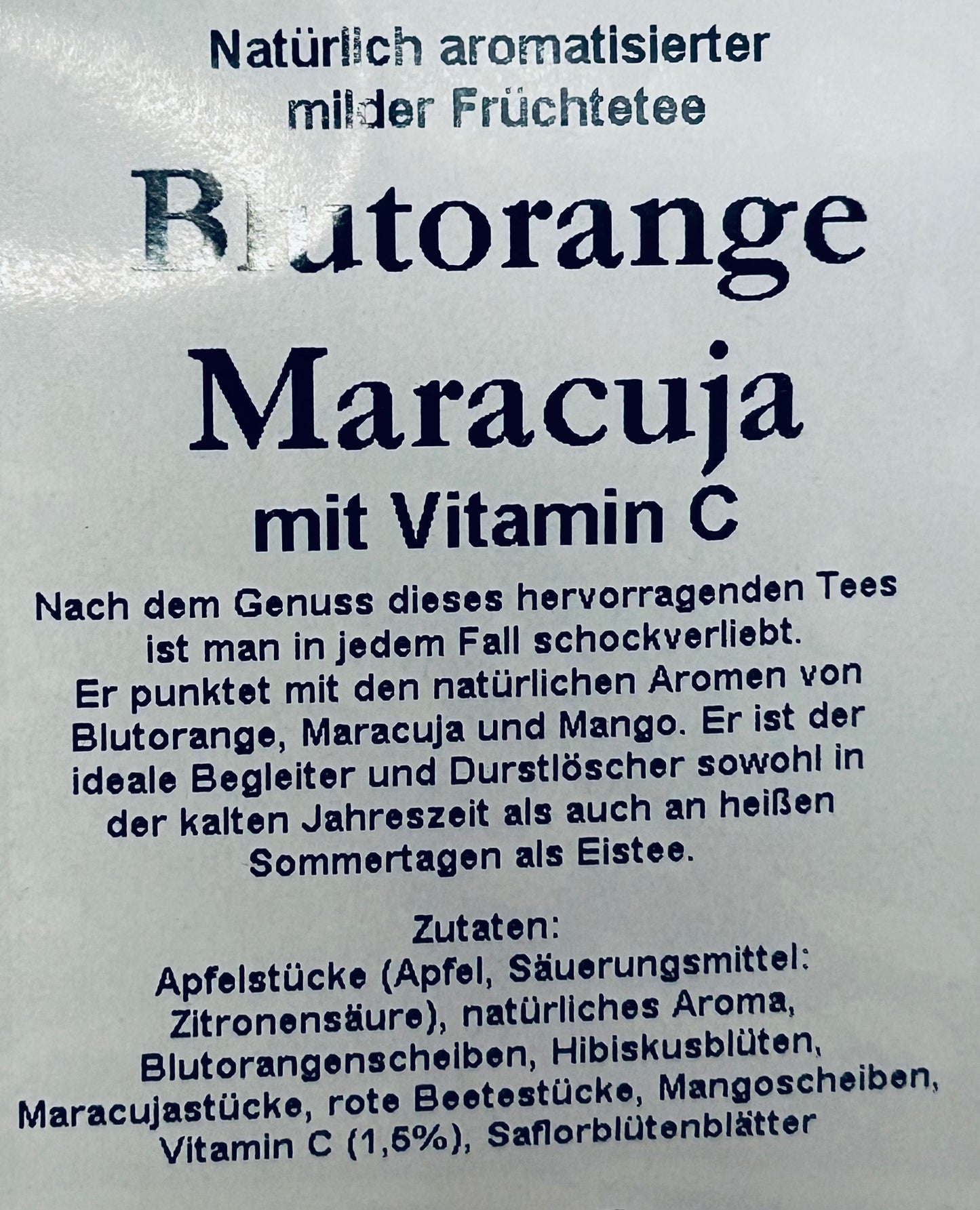 Blutorange Maracuja Tee